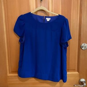 [J. Crew] Sapphire Blue Short Sleeve Blouse